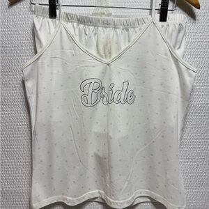 White Bride Women's Top set Pajama short bottom